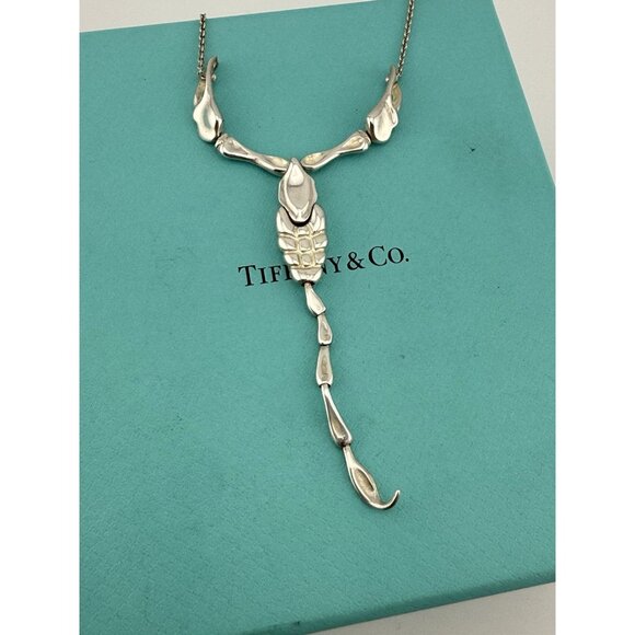 Tiffany & Co. Elsa Peretti Scorpion Pendant Necklace Sterling Silver 16” - Picture 4 of 9